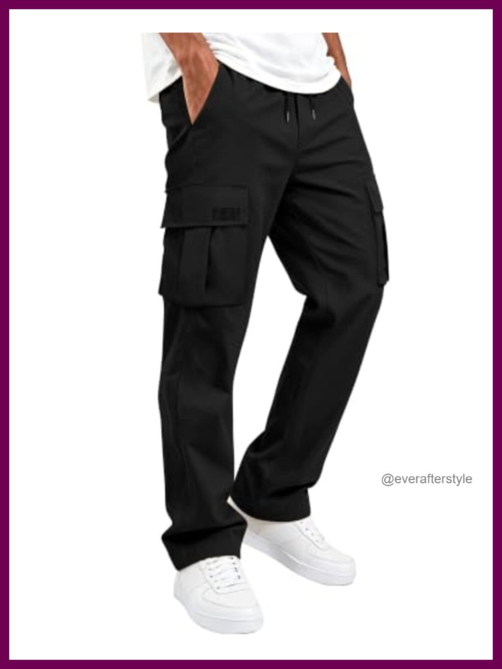 Men's Cargo Sweatpants Stretch Elastic Waist Joggers Casual